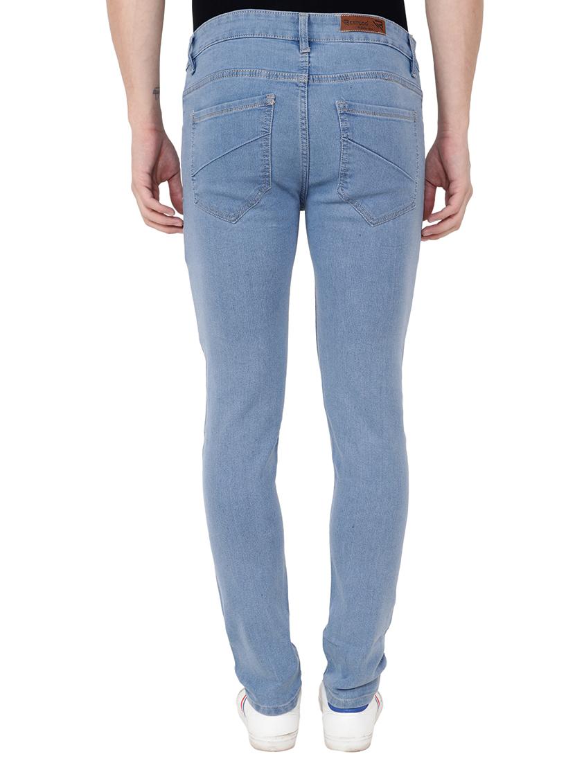blue cotton plain jeans - 15574065 - Zoom Image - 3