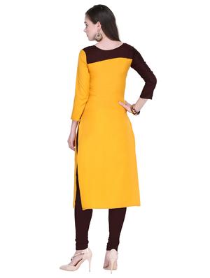 Straight color block kurta - 15577713 - Standard Image - 3