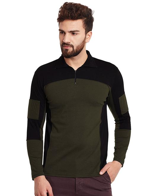 green cotton color block t-shirt - 15578020 - Standard Image - 1
