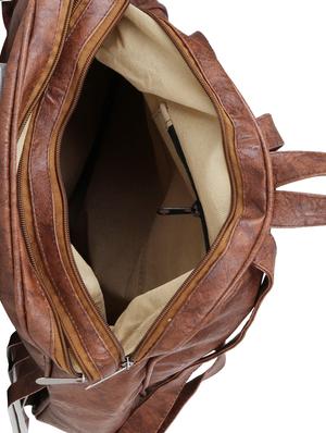 brown leatherette (pu) fashion backpack - 15578353 - Standard Image - 3