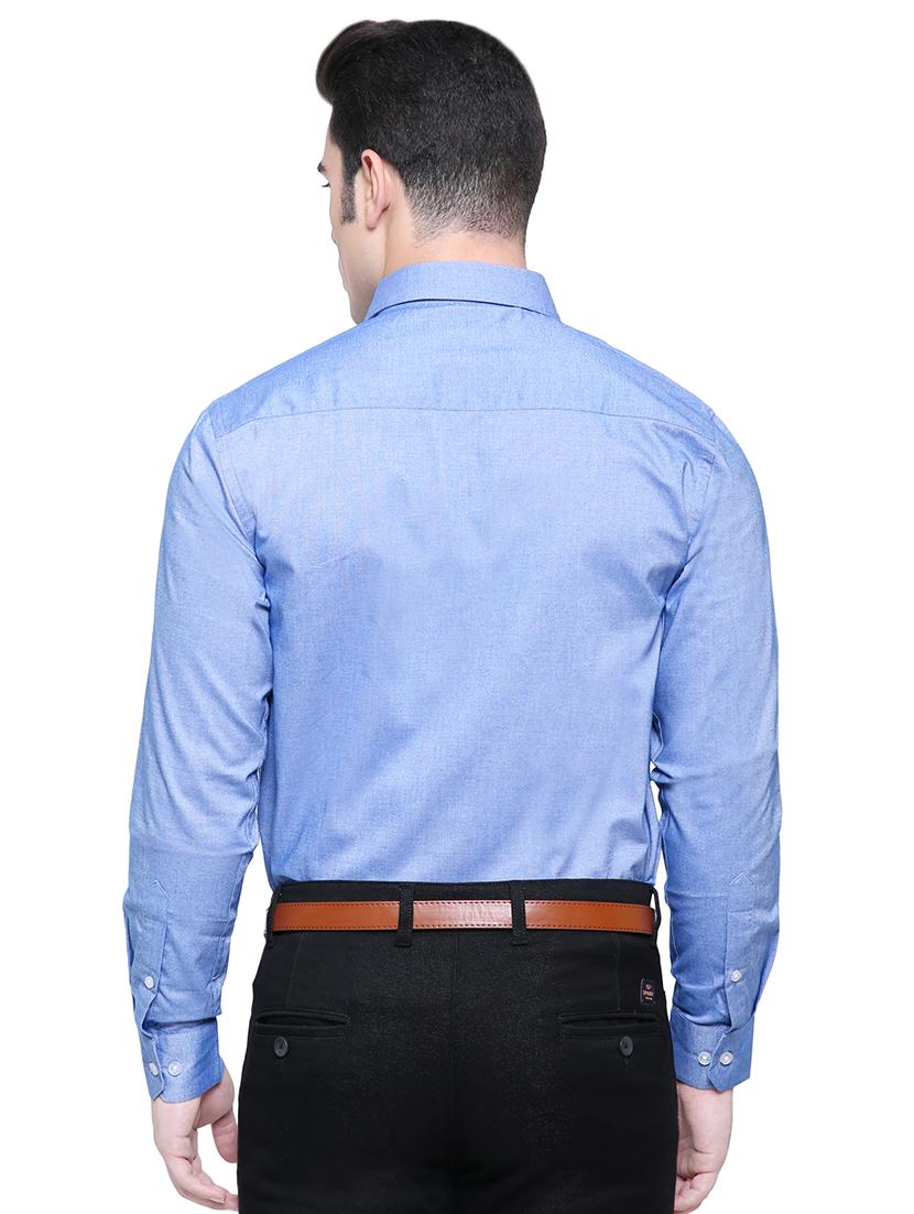 navy blue cotton formal shirt - 15578610 - Zoom Image - 3