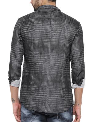black cotton casual shirt - 15579038 - Standard Image - 3