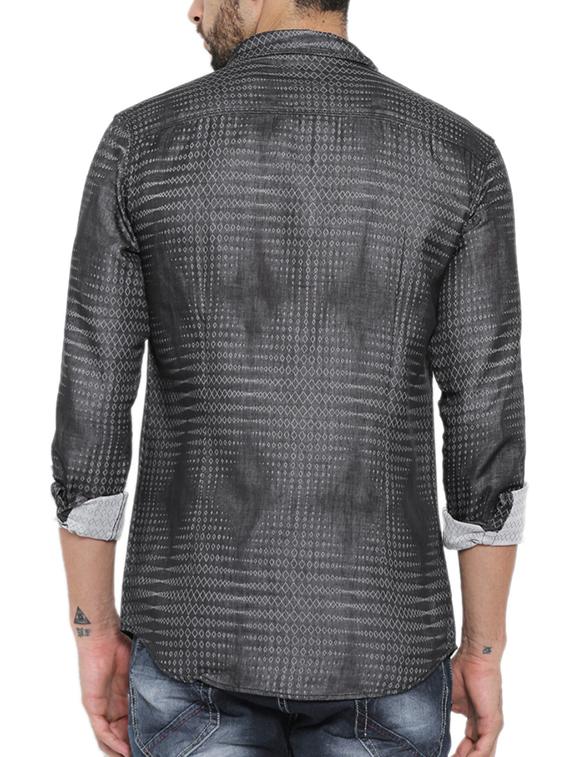 black cotton casual shirt - 15579038 - Zoom Image - 3