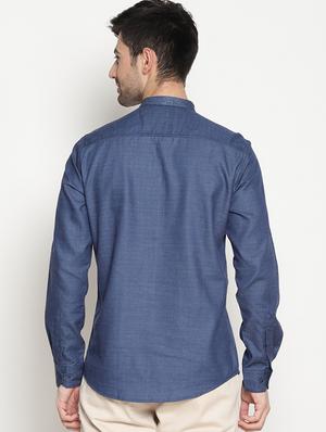 dark blue cotton short kurta - 15579162 - Standard Image - 3
