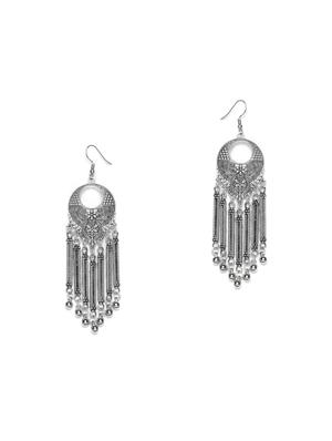 Silver Tone Tribal Earrings - 15579583 - Standard Image - 3