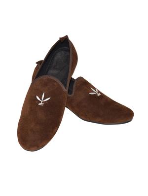 brown velvet casual slip ons - 15579728 - Standard Image - 3