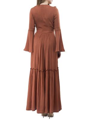 frilled lace detail maxi dress - 15579830 - Standard Image - 3