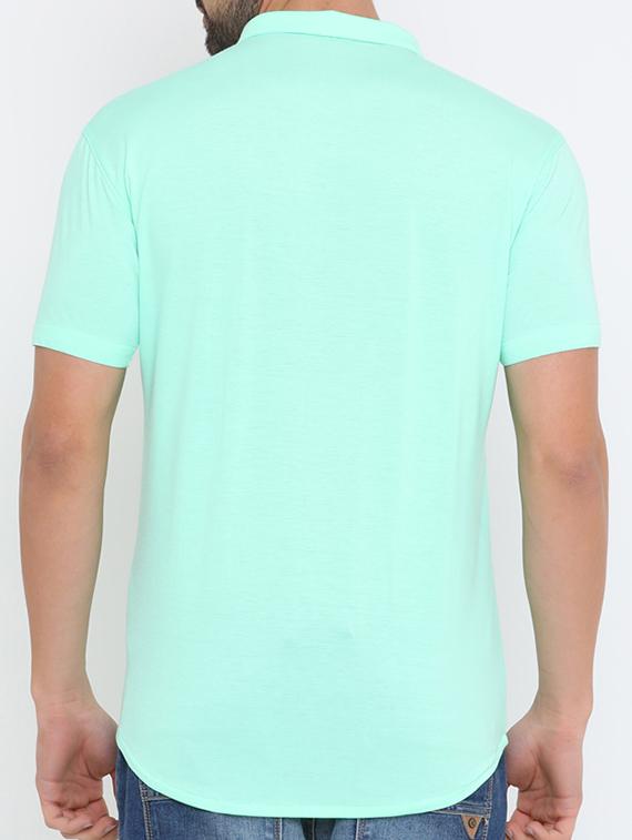 green cotton blend casual shirt - 15580953 - Zoom Image - 3