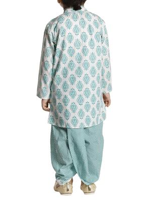 green cotton kurta set - 15581848 - Standard Image - 3