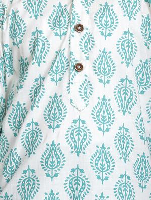 green cotton kurta set - 15581848 - Standard Image - 6