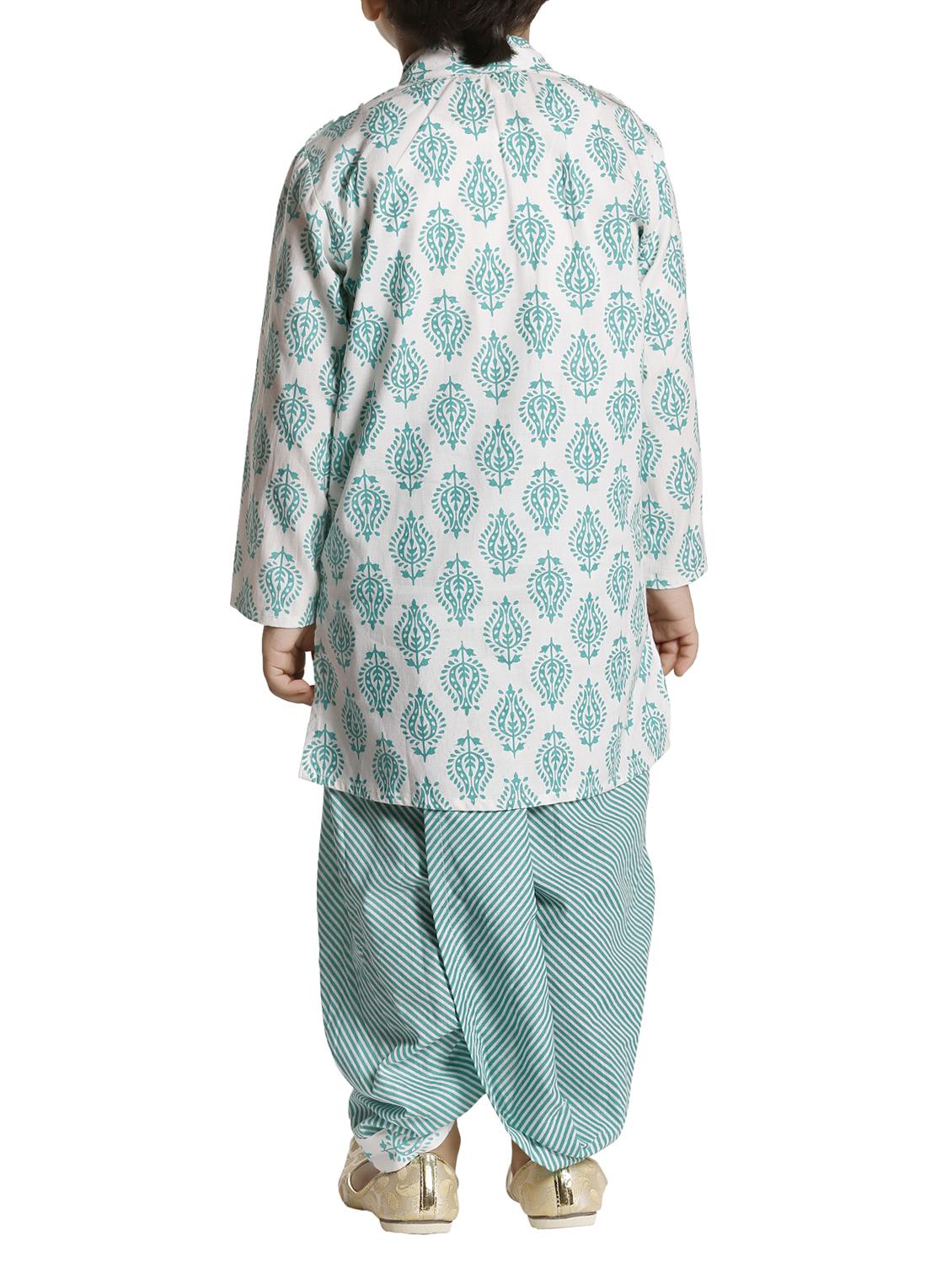 green cotton kurta set - 15581848 - Zoom Image - 3
