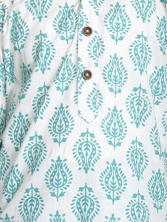 green cotton kurta set - 15581848 - Zoom Image - 6