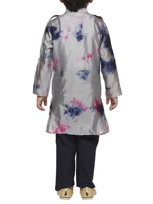 grey silk kurta set - 15581862 - Standard Image - 3