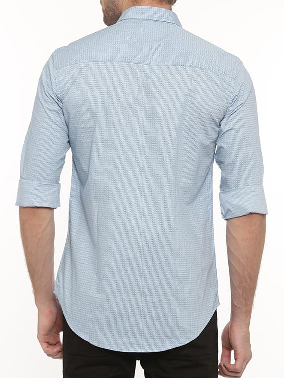 blue cotton casual shirt - 15582593 - Zoom Image - 3