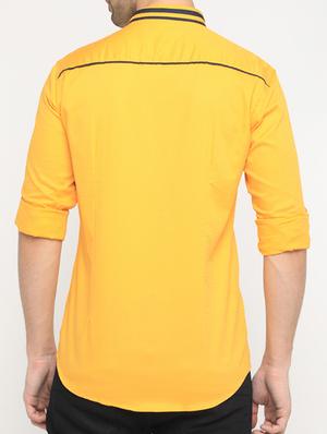 yellow cotton casual shirt - 15582605 - Standard Image - 3