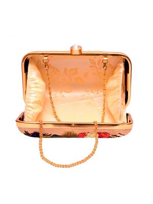 orange cotton polyester blend box clutch - 15582658 - Standard Image - 3
