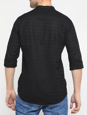 black cotton casual shirt - 15582686 - Standard Image - 3