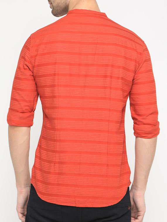 orange cotton casual shirt - 15582687 - Zoom Image - 3