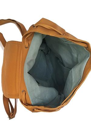 brown leatherette (pu) regular backpack - 15584058 - Standard Image - 3