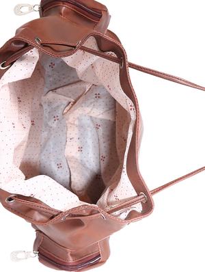 brown leatherette (pu) regular backpack - 15584060 - Standard Image - 3