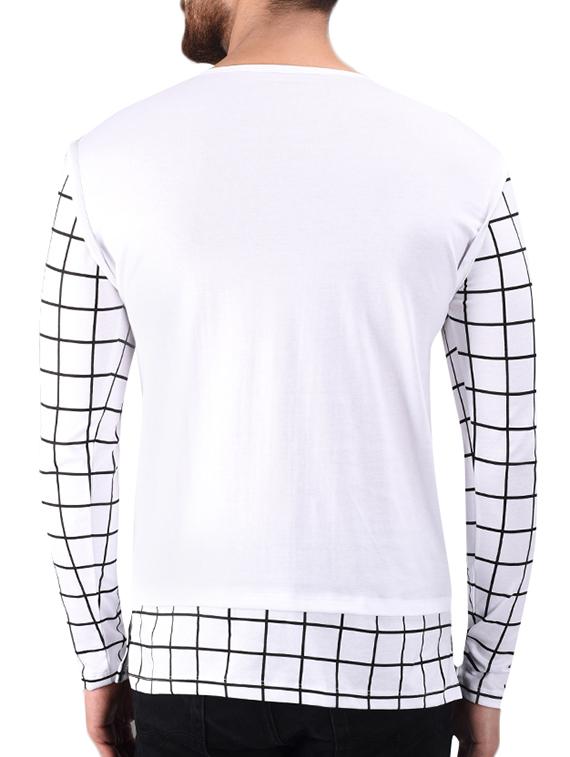 white windowpane checkered t-shirt - 15584706 - Zoom Image - 3