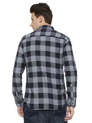 grey cotton casual shirt - 15585080 - Standard Image - 3