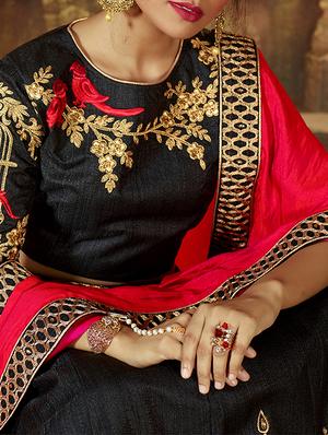 embroidered flared lehenga - 15585333 - Standard Image - 3
