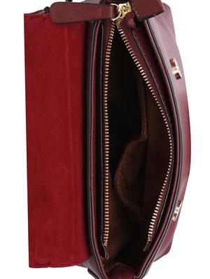 maroon leatherette (pu) regular sling bag - 15586099 - Standard Image - 3