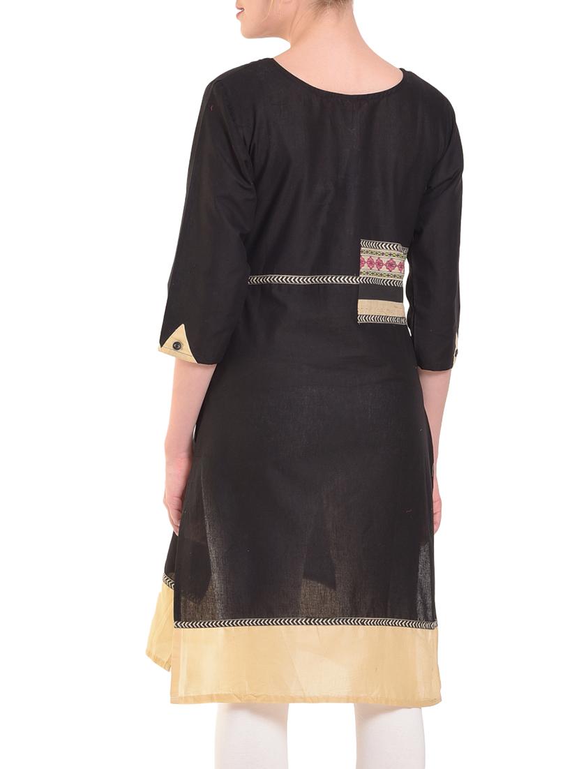 Straight patch work kurta - 15586314 - Zoom Image - 3