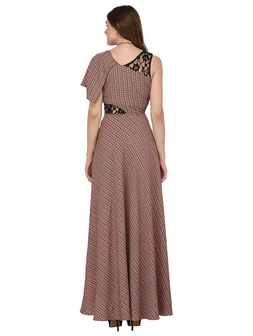 lace panel drop sleeved gown dress - 15586467 - Zoom Image - 3
