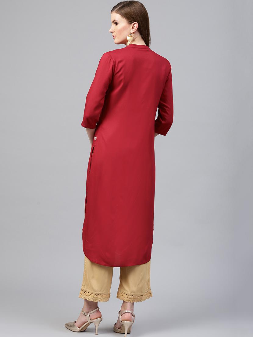 Foil printed kurta with palazzo set - 15586827 - Zoom Image - 3