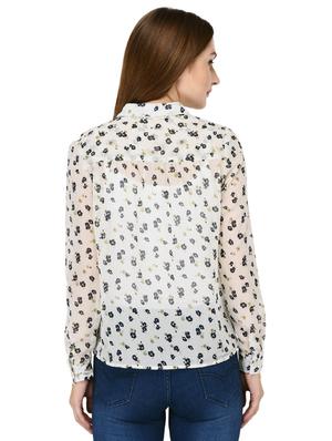 smocking detail ditsy floral shirt - 15591377 - Standard Image - 3