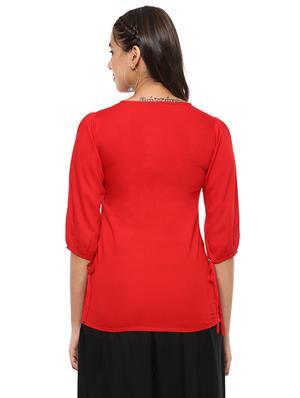 tie up neck lace detail top - 15591391 - Standard Image - 3