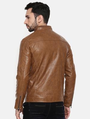 brown leather biker jacket - 15601729 - Standard Image - 3