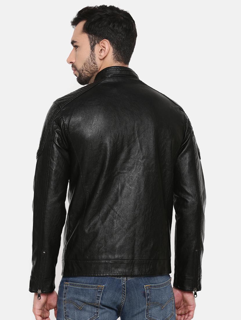 black leather biker jacket - 15601734 - Zoom Image - 3
