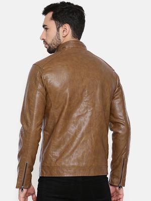 brown leather biker jacket - 15601741 - Standard Image - 3