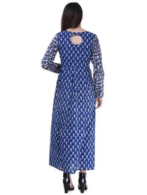 Indigo printed dress - 15603970 - Standard Image - 3