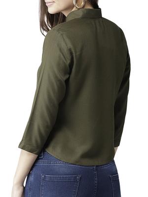 embellished button-up crop top - 15603980 - Standard Image - 3