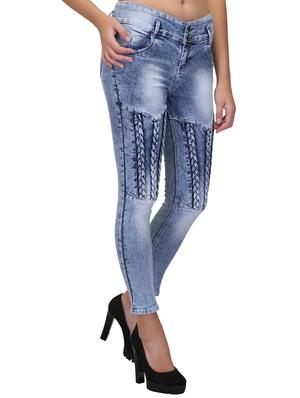 braid weave stone washed jeans - 15604541 - Standard Image - 3