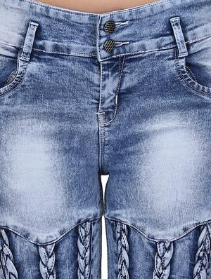 braid weave stone washed jeans - 15604541 - Standard Image - 6