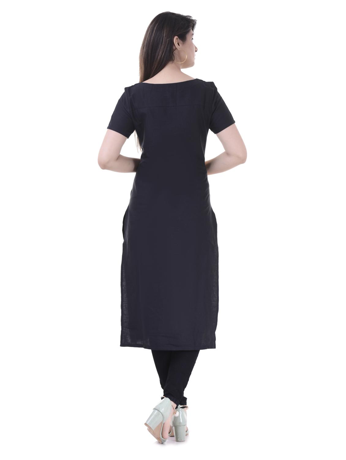 Color block straight kurta - 15605810 - Zoom Image - 3