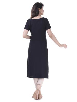 Color block straight kurta - 15605811 - Standard Image - 3