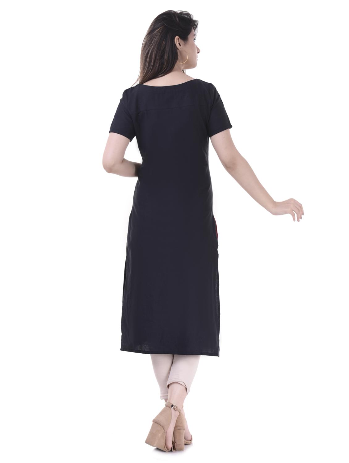 Color block straight kurta - 15605811 - Zoom Image - 3