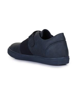 navy leatherette casual slip ons - 15606301 - Standard Image - 3