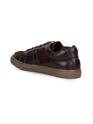 brown leatherette lace up sneakers - 15606352 - Standard Image - 3