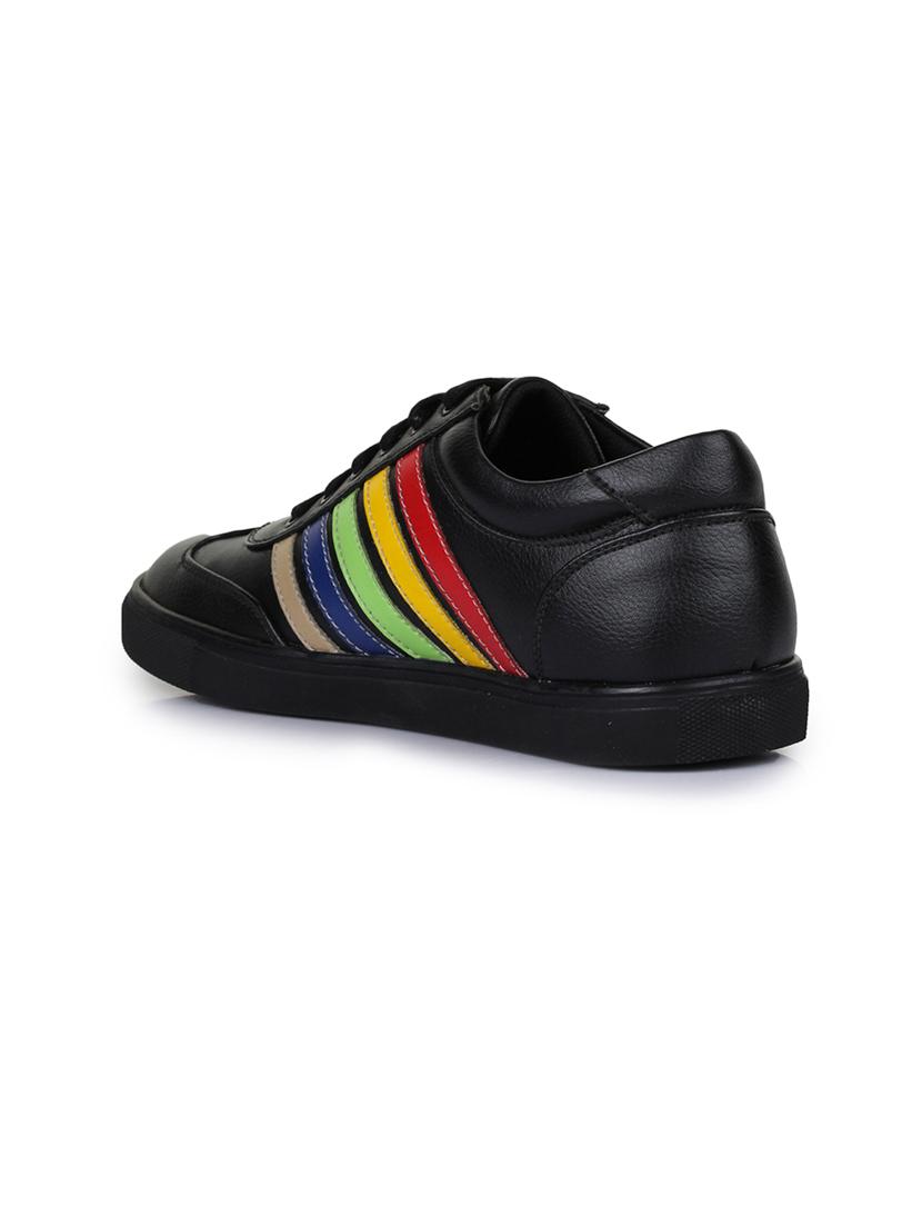 black leatherette lace up sneakers - 15606353 - Zoom Image - 3