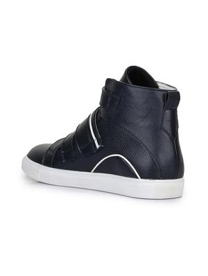 navy leatherette slip on sneakers - 15606356 - Standard Image - 3