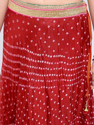 bandhani flared lehenga set - 15606530 - Standard Image - 6