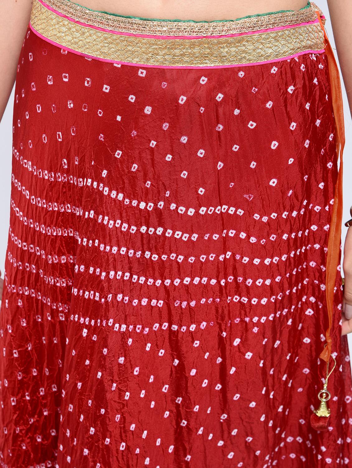 bandhani flared lehenga set - 15606530 - Zoom Image - 6