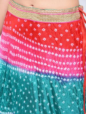 Bandhani flared lehenga set - 15606532 - Standard Image - 6